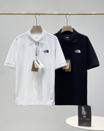 北面新款polo衫 黑白两色款 复刻版本 Thenorthface25Ss北面剌绣Tnf夏季翻领polo衫短袖T恤 采用240克全棉珠地棉面料、定制纽扣顶级通货