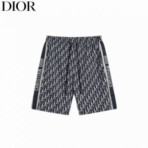 dior 迪奥 24Fw 老花满印织带短裤 两侧织带拼接 满提花字母Logo 舒适透气吸汗弹力棉面料 男女同款 休闲短裤五分裤 颜色 黑 尺码 Xs-L