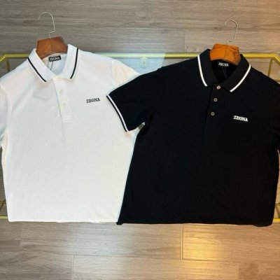 顶级版本★Zegna杰尼亚Ss24春夏新款 刺绣字母翻领纯棉水洗面料Polo衫男士短袖 胸前经典精致的刺绣小Logo，典型精准的英式版型裁剪，各年龄段均可驾驭，