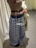 翻单出货 上新25春夏设计师风格亲肤亚麻格子阔脚裤 码数Sml