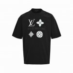 louis Vuitton 路易威登 25Ss 硅胶四花短袖 面料采用定制240G 26支特滑双股精棉平纹高密无尘全棉布料 前幅高密度加厚 走线平整 代工品质