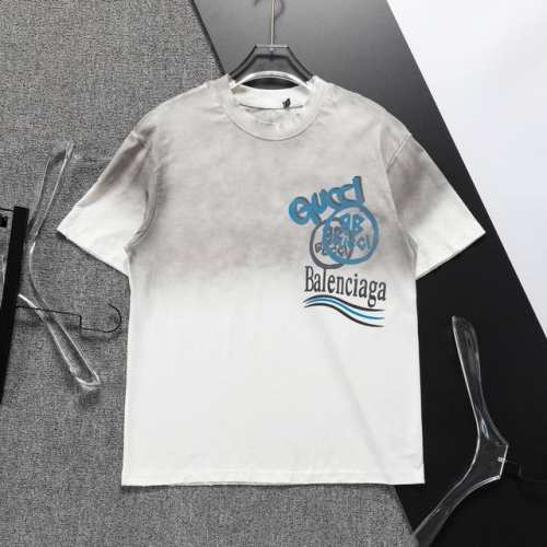 巴黎世家 官网新款洗水T恤.男士圆领经典Logo短袖T- Shirt 采用进口客供定制面料 高端的品质 尽显奢华。8886尺码：M-3Xl