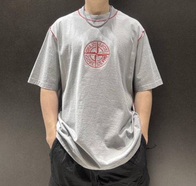 上新 Stone Island Ss25石头岛蛇年限定系列机能风红色胸前刺绣情侣款短袖T恤-代工厂p跟单出品 代购指定版本 原档案原数据开发版型，一维码解析，洗