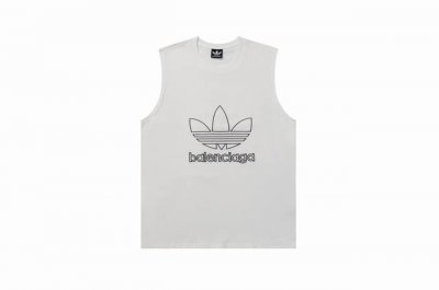 505款 新款 高品质.巴黎世家Adidas&Balenciaga背心联名紧密刺绣三叶草系列240克双纱面料.360克双纱螺纹.宽松版本.男女同款 码数 Xs.