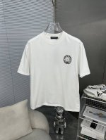 Ch克罗心 2025Ss春夏最新款短袖T恤出货啦 2025新款T恤 高版本专用面料 高克重 260G 纯棉面料 上身舒适不失挺阔 针脚刺绣工艺 数字印花 植绒工
