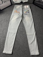 oc-616 Evisu脏脏做旧牛仔长裤Evisu 福神牛仔裤 情侣款特供中山原厂原浆牛仔，面料环保，做旧拼接元素，和带有欧美风格的腰果花组合，与M的完美结合、