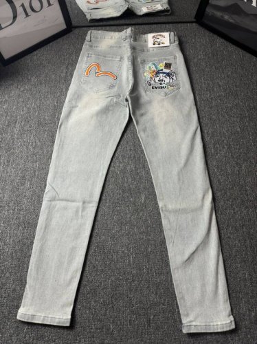 oc-616 Evisu脏脏做旧牛仔长裤Evisu 福神牛仔裤 情侣款特供中山原厂原浆牛仔，面料环保，做旧拼接元素，和带有欧美风格的腰果花组合，与M的完美结合、