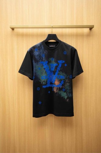 20251V最新款T恤 大幅植绒字母Logo设计 顶级纯棉面料 正常版型 黑色 尺码：S~Xxl