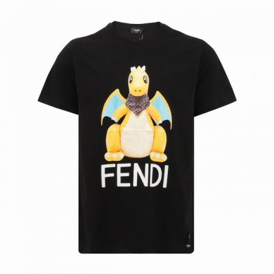 fendi 芬迪 龙年限定印花短袖T恤 定织定染260克进口原版面料,超级质感 舒适柔软透气 胸前满印编织美金熊图案及Logo字母纯手工印花 每一处印花都极致彰