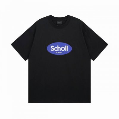 Balenciaga 巴黎世家2025 Ss 联名Scholl印花短袖T恤 本市场No.1的质量 真正天花板品质 全部原版开发注意细节图 避免被盗图商家混发 正