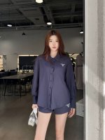 prad* 25Ss春夏新款 亚棉麻衬衣+抽绳短裤套装丨独家高版出品！细看惊艳的一款 唯美仙女时髦低调气质又奢华高级！版型百搭不挑人，做工品质看细节。白富美必入