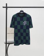 顶级版本.官网品质 Louis Vuitton*路易威登 Lv 2025新款棋盘格针织提花短袖 面料：采用纯棉纱线定织 该款针织T恤按原版16针德国进口机织成，