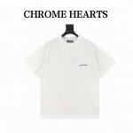 chrome Hearte 克罗心Ch 25Ss蓝色Logo梵文印花短袖T恤 轻奢主义男女日常通勤穿搭必备单品正确版本欢迎对比详细特征 280克 %纯棉双纱汗布