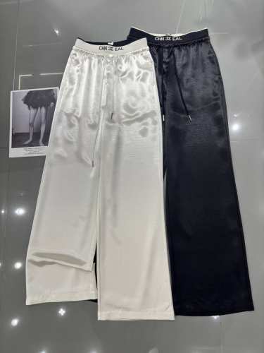 chane*小香 新款醋酸阔腿裤 橡筋腰包容性强 品质好 面料舒适 版型上身百搭又显瘦 两色 Smlxl