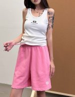 巴黎 ｜ 新款刺绣标短裤，成衣洗水吊磨工艺，最新红色刺绣标。男女同款，100%，尺码Sml