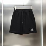 巴黎世家 Balenciaga 2025春夏新款短裤五分裤！ 定制专属400克重毛圈布纯棉面料 巴黎联名安德玛刺绣字母Logo工艺设计 颜色：黑色 尺码：S-2