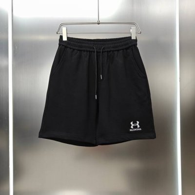 巴黎世家 Balenciaga 2025春夏新款短裤五分裤！ 定制专属400克重毛圈布纯棉面料 巴黎联名安德玛刺绣字母Logo工艺设计 颜色：黑色 尺码：S-2