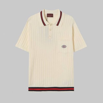 高品质 gucci 古驰经典条纹小标针织polo短袖 高端品质 三标齐全 舒适透气 经典简约 精致时尚 细节呈现高端品质 男女同款 颜色:黑色 杏色 码数:Xs