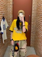 高品质 火遍全网的款 Stussy25新款撞色情侣款短袖T 宽松版型 采用320克精梳纯棉面料 无敌质感 领口袖口撞色设计 火遍全网 韩国达人人手一件的款 18