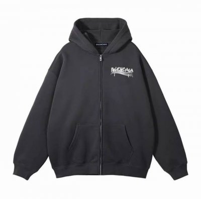 Balenciaga巴黎世家抓痕涂鸦春季连帽开衫拉链卫衣外套 高品质，做细节 甄选新疆华棉面料 手感软糯细腻 上身充满质感 非常轻便舒适运动宽松版型不紧身 轻松
