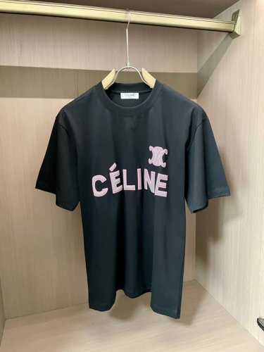 celine 2025春夏新款首发专柜最新款短袖圆领T恤 高端订制 设计前卫时尚！品牌Logo重工艺设计 高端定制260克面料.手感柔软.穿着舒适.专柜级别精致