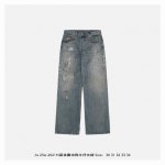 acne Studios 25Ss M蓝泼墨涂鸦牛仔长裤 面料采用12.5盎司新疆长绒棉 纤维强韧且保留天然棉籽壳肌理 亲肤性与挺括感平衡 久穿不易软塌 微弹筋