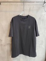 8809#25Ss Lv重工刺绣短袖T恤 黑色 白色 Xs S M L