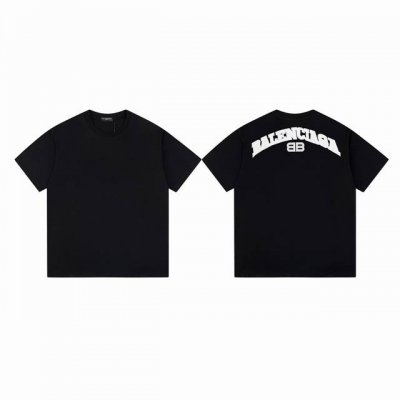 款M 巴黎世家双B短袖120 Balenciaga 24Fw 巴黎世家后背双B立体贴布刺绣大字母Logo短袖 精选高精度 G双纱面料 清爽丝滑透气 告别厚重感