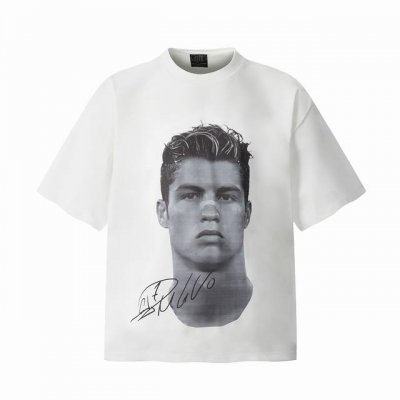 Vt9179 足球巨星C罗克里斯蒂亚诺 罗纳尔多 Cristiano Ronaldo Big Face人像复古短袖T恤 小领口设计 白墨数码直喷印花 高街复古重