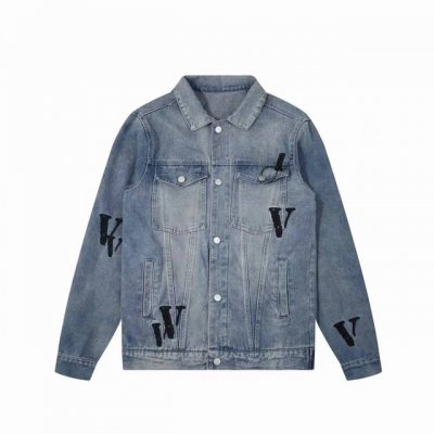 Vlone Ss23拼接Logo刺绣渐变水洗做旧宽松牛仔外套 Vlone高品质刺绣牛仔外套 超高性价比 随意对比 全棉牛仔布 面料非常厚实 非垃圾版本 面料重磅