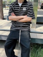 罗家 2025春夏新款高品质条纹polo 休闲经典刺绣Logo 进口面料 上身舒服 尺码：M-2Xl