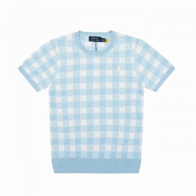 顶级品质 款号：Ds215# 全年不下架 拉夫劳伦Ralph Lauren格子提花基础小马刺绣Logo针织圆领短袖 拉夫劳伦Ralph Lauren四季百搭女神