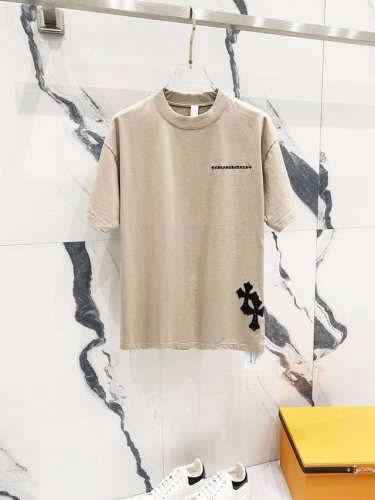 Chrome Hearts 克罗心320克洗水短袖 刺绣字母Logo皮标十字架工艺标识 官方同步 1:1原版开模 时尚个性 百搭潮流 纯原品质 原版洗水面料 吊
