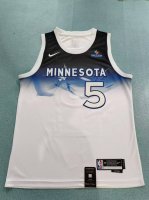 款号：S05 顶级刺绣版本 Nike Nba 城市版 森林狼队爱德华兹5号球衣 -定制优质网眼布面料，原版克重，Dri-Fit 技术导湿速干，防静电处理 -字母