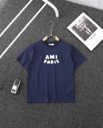 120 顶级复刻 Ami Paris 官网最新中爱心毛巾绣刺绣圆领T恤 Color：白红 蓝色 Size：M L Xl Xxl M L Xl Xxl 衣长 Cm