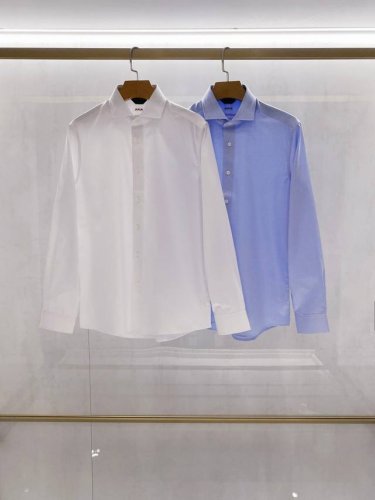 新品 Ez家男士小格纹提花商务休闲长袖衬衫，瑞士原产代工出品，25年春夏新款，高端Couture手工成衣系列！官方衬衫品类售卖Top级别，属于经久不衰的金字招牌