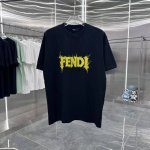 款号:F010 Fendi 芬迪 2025夏季新款圆领短袖T恤！ - 260G双纱纯棉顶级面料 手感柔软 百分百纯棉独家出货 定染硫化黑无尘处理面料 -面料：2