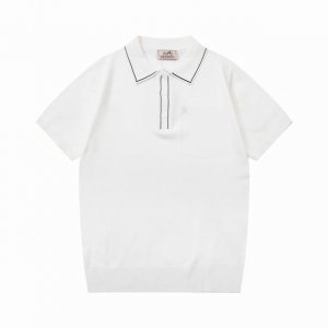 120 Hermes 爱马仕 拼色 口袋 针织Polo衫 升级，灵感源自八十年代复古 原版面料 官方同款 Polo衫 定制 网纱毛衣针织面料 手感非常舒服 春夏