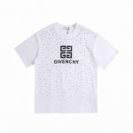 上新 高版本 Givenchy纪梵希Givenchy字母压皮重工高温烫钻短袖 最高版本！定制面料 克双纱！滴胶+高温烫钻！ 辅料：开模原版过鉴定领标100%真丝