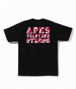 001133款Bape Ss25 Abc Camo系列 迷彩字母猿人头印花宽松袖口徽标短袖T恤 男女同款 码数Smlxlxxl 黑粉 白粉 黑绿 白绿 黑蓝 白