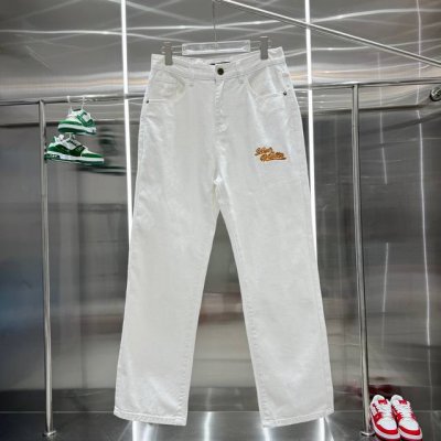 lv &路易威登 Louis Vuitton经典刺绣Logo牛仔裤 最新品，原单狠货，水洗休闲牛仔裤，进口原版水洗弹力面料，舒适有弹性，原版五金辅料装饰Logo