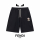 p160 （顶级版本，区别通货） Fendi 芬迪Ss秀款 修身线条徽标Logo潮流男女同款短裤 兼容所有身材 腰部松紧带黑白抽绳设计 定制抽绳口袋两侧都带有斜