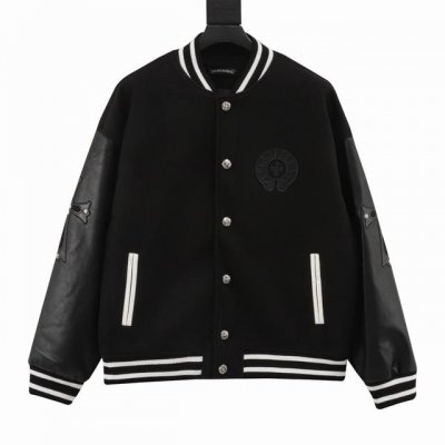 款号Y571 Ch 克罗心 十字架贴皮拼接棒球服夹克外套 温馨提示：建议手洗或者干洗！！ 今年格外火爆 棒球服外套，市场各级版本都有 细节你们一定要对比 最牛X