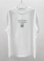 Acne Studios圆领短袖T恤 立体硅胶 面料定制定染 300克100%纯棉短袖 手感非常舒服 超级百搭好看的一款短袖 品质绝对保证 黑白色 男女同款 码