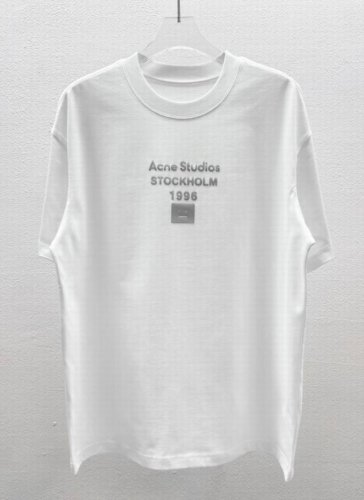 Acne Studios圆领短袖T恤 立体硅胶 面料定制定染 300克100%纯棉短袖 手感非常舒服 超级百搭好看的一款短袖 品质绝对保证 黑白色 男女同款 码