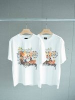 强烈推荐 潮流单品Tee Stussy X Denim Tears 联名款 Ss25 胸前印花图案圆领短袖T恤 男女同款 颜色： 米白色 尺码：S M L Xl
