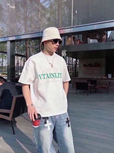 Valentino 华伦天奴 立体刻字膜重磅短袖T恤面料高定超重磅双面棉 布面干净 布纹清晰 手感紧致 硬挺 色牢度高 不变型 不变色 男女同款 -Color: