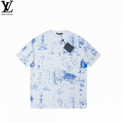 Louis Vuitton 路易威登 2025Ss公园印花圆领短袖 纯棉珠地面料 珠地结构是一种特殊的针织方式 形成了一种类似珠子的纹理 使得面料表面具有一定的