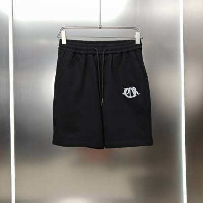 迪奥 Dior 2025春夏新款短裤五分裤！ 定制专属400克重毛圈布纯棉面料 Cd立体绣刺绣Logo工艺设计 颜色：黑色 尺码：S-2Xl