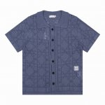 dior 迪奥24Ss新款镂空嵌花开衫polo领针织T恤 颜色 蓝色 杏色 码数 M L Xl Xxl